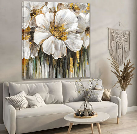 Altın Çiçekler Kanvas Tablo