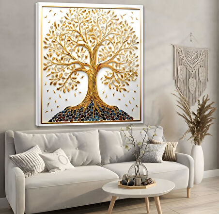 Altın Ağaç Kanvas Tablo