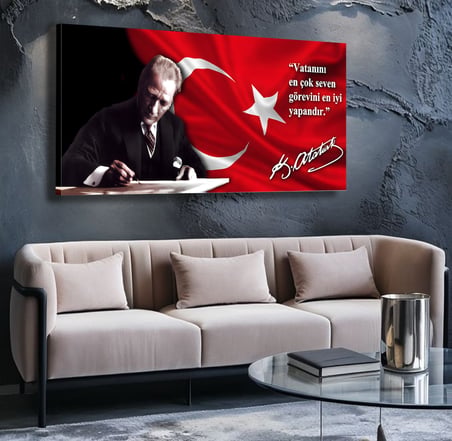 Mustafa Kemal Atatürk Panoramik Kanvas Tablo
