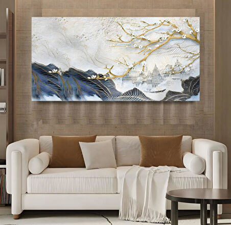 Çiçek Panoramik Kanvas Tablo