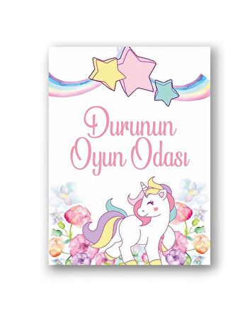 Bebeloya Pony yıldızlı kızımın odası kanvas tablo, kız hediyelik isme özel tablo