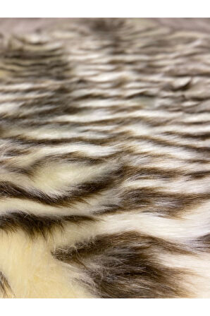 Tiger Süet Taban, Yumuşacık, Yıkanabilir Lüks Zebra Kürk Halı Post Beyaz 100x150