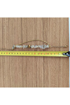 Kaplan Gözü ve Kristal Kuvars Doğal Taş Bileklik - 6817