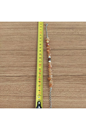 Turuncu Akik & Hindistan Akik Bileklik - 8483