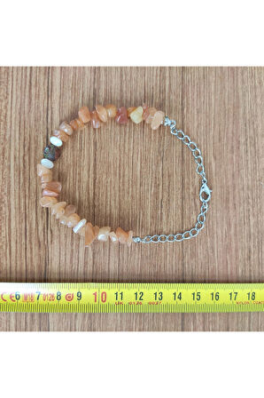 Turuncu Akik & Hindistan Akik Bileklik - 8483