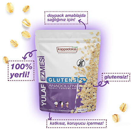 KAPPADOKİA Glütensiz Yulaf Ezmesi 5 Kg (2 X 2,5 Kg)