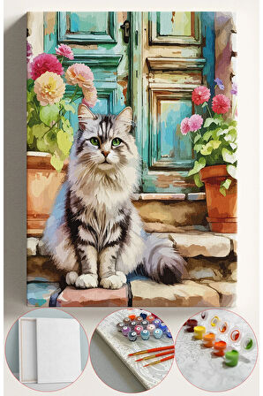 Sayılarla Boyama Seti Numaralı Tuval Fırça Boya 40x50 Cm - KAPIÖNÜKEDİ