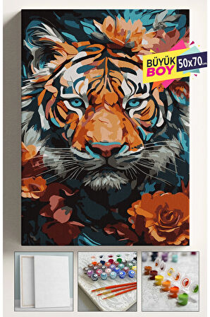 Sayılarla Boyama Seti Numaralı Tuval Fırça Boya Dahil Kasnaklı Set 50x70 Cm - KAPLAN