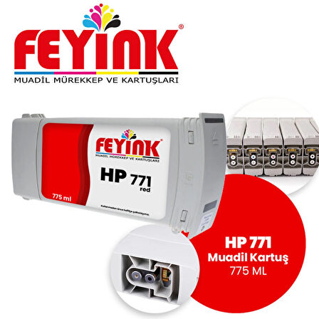 Feyink® Hp 771 Cromatic RED (CR) Feyink Muadil Kartuş 775ml Designjet Z6200							