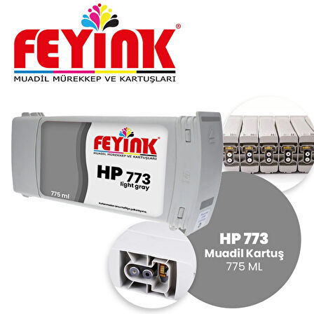 Feyink® HP 773 Light Gray (LG) Feyink Muadil Kartuş 775ml Designjet Z6600/Z6800							