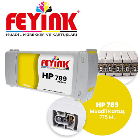 Feyink® Hp Latex 789 Yellow (Y) Orijinal Mürekkep Dolumlu Feyink Kartuş 775ml L25500							