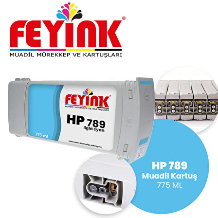 Feyink® Hp Latex 789 Light Cyan (LC) Orijinal Mürekkep Dolumlu Feyink Kartuş 775ml L25500							