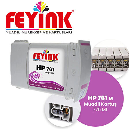 Feyink® Hp 761-765 Magenta (M) Feyink Muadil Kartuş 400ml Designjet 7100/T7200							