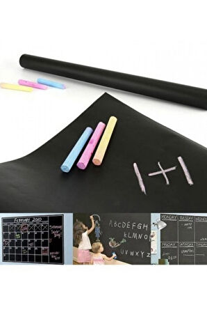 Büyük Boy Kendinden Yapışkanlı Rulo Kara Tahta Sticker Blackboard Siyah Okul İş İçin Yazı Tahtası