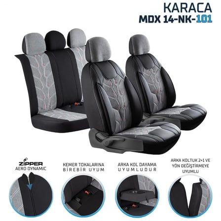Hyundai Ioniq 6 Keten Oto Koltuk Kılıfı Ön Arka Takım Karma Serisi Füme SCR