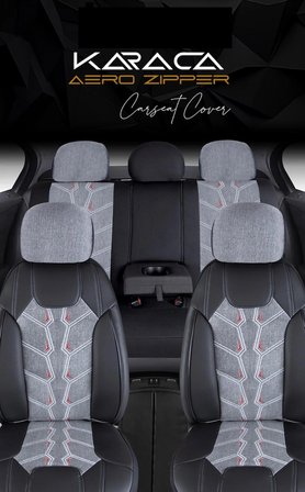 Volvo V40 Cross Country Keten Oto Koltuk Kılıfı Ön Arka Takım Karma Serisi Füme SCR