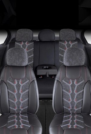 Ford Mondeo Keten Oto Koltuk Kılıfı Ön Arka Takım Karma Serisi Siyah SCR