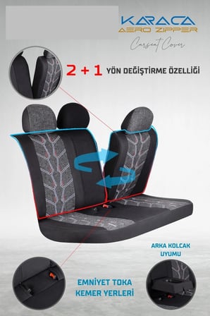 SsangYong Torres EVX Keten Oto Koltuk Kılıfı Ön Arka Takım Karma Serisi Siyah SCR