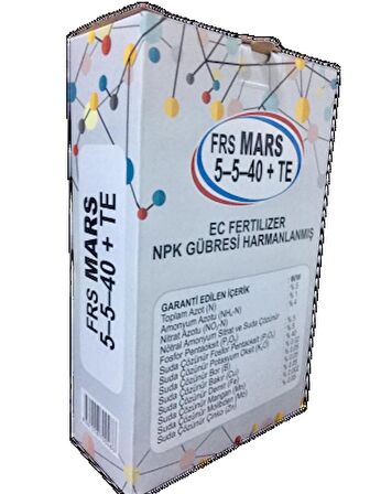 FRS Mars 5.5.40 + TE Bitki ve Çiçek Besini NPK Gübresi 1 kg (Orkide, Çiçek, Meyveler, Sebzeler )