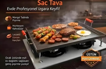 KARE OCAK ÜSTÜ KATMER-GÖZLEME-BAZLAMA-YUFKA-ET-TAVUK-BALIK IZGARASI