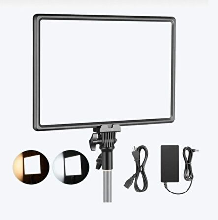 Kare Soft Işık Profosyonel LED Panel Makeup Fotoğraf Video Çekim Işığı Güçlendirilmiş Tripod 2.10 cm