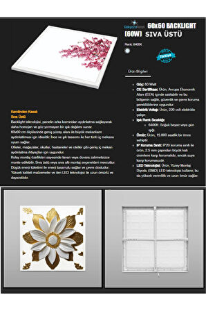 Yeni Nesil Karete Kit Tasarım Avize 60cm X 60cm 60watt,beyaz Işık, Led Modern Avize,