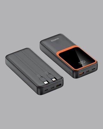Powerbank 20000 Mah Dijital Ekranlı Ve Çok Kablolu Hızlı Şarj Cihazı