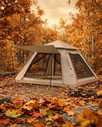 Otomatik Kamp Çadırı 240X240X160 Cm 6 Kişilik Geniş Hacimli Güneşlikli