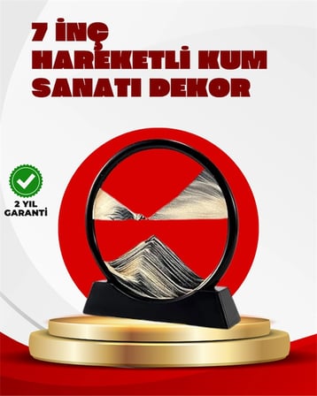 Rahatlatıcı Kum Sanatı – Yuvarlak Cam Çerçeveli Hareketli Kum Resmi, Ofis Ve Ev İçin Etkileşimli Mas