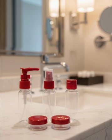 5’Li Seyahat Boy Kozmetik Şişe Seti 30 Ml Çantalı Organizer