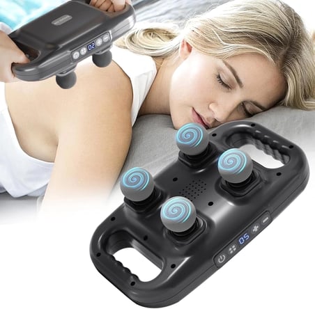 4 Başlıklı Masaj Sı - Ergonomik Derin Doku Sırt Ve Boyun Masaj Aleti Ağrı Ve Sızı