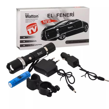 Zoomlu Şarjlı El Feneri Uygun Fiyata Wt-038