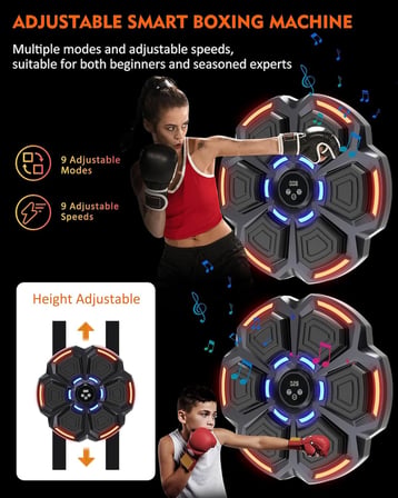 Bluetooth Hoparlör Özellikli Duvar Boks Makinesı 9 Mod Seviye Ayarlı Müzikli Boks Makinesı