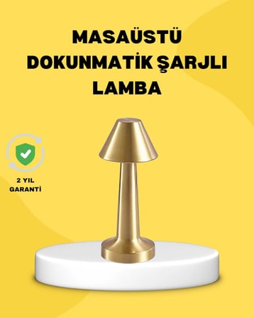 Kablosuz Led Masa Lambası 1800Mah 3 Renk Aydınlatma Dokunmatik