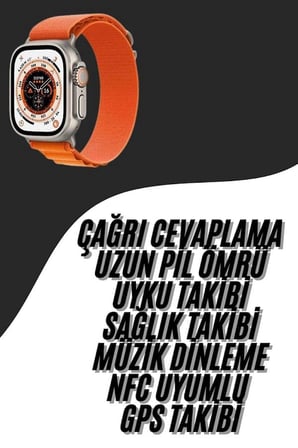 Ultra Max Kordon Kilitli Akıllı Saat Amoled Ekran Titreşimli Çağrı Cevaplayabilen