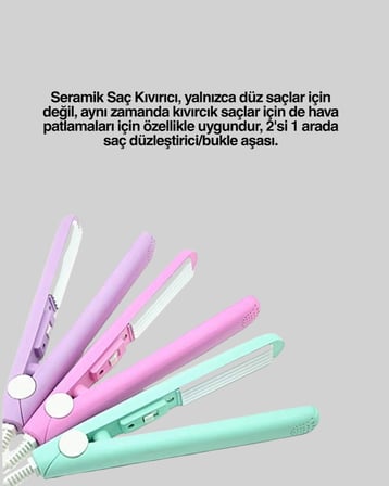Hafif Ve Taşınabilir Seramik Kısa Saç Maşası – Seyahate Uygun Ergonomik Ve Güvenli Tasarım