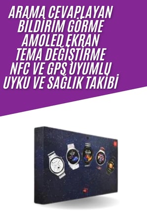 Unısex Yuvarlak Ekranlı 7 Kordonlu Akıllı Saat Gps Destekli Çoklu Kordon Seçeneği