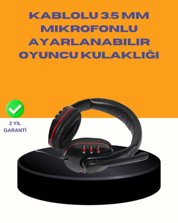 Kırmızı Stereo Kulaklık Yüksek Ses Performansı Dayanıklı Kablo Ve Mikrofonlu Tasarım