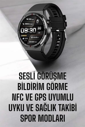 Akıllı Saat Nabız Sensörlü Bildirim Görebilen Spor Modları Gps Takibi