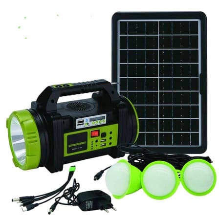 Wıson Ws-5683 Şarjlı 30W Solar Şarjlı Ev Aydınlatma Seti Radyo Ve Fan Powebank