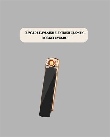 Plazma Ark Teknolojili Elektrikli Çakmak – Dokunmatik, Led Göstergeli, Şarj Edilebilir