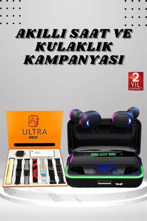Yeni Nesil Akıllı Saat Ve Bluetooth Kulaklık Kampanyası Android Ve İos Uyumlu Uyku Ve Sağlık Takibi