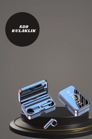 Aynalı Bluetooth Kulaklık Ve 7 Kordonlu Akıllı Saat Dijital Göstergeli Uzun Pil Ömrü