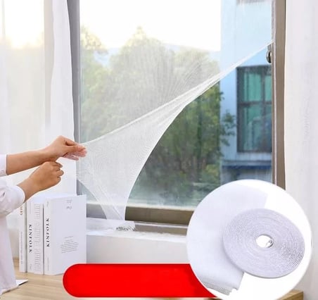 Pencere Cam Sineklik-Beyaz ( 125 Cm X 75 Cm)+4M Bant