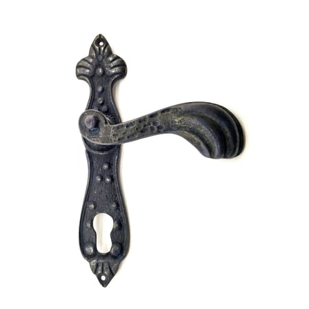 Antika Tarz Dekoratif Pirinç Mevlana Yale Kapı Kolu - 228X48 Mm, Oksit