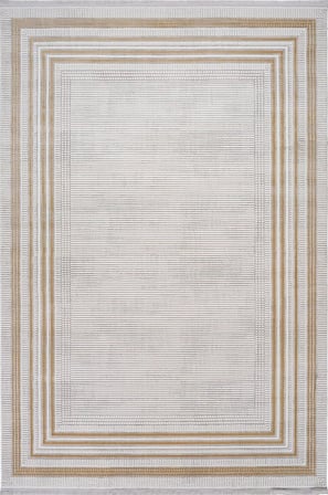 Artemis Halı Karizma 02792J Gold Krem Çerçeveli Çizgili Halı