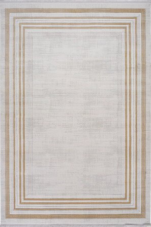 Artemis Halı Karizma 02792J Gold Krem Çerçeveli Çizgili Halı
