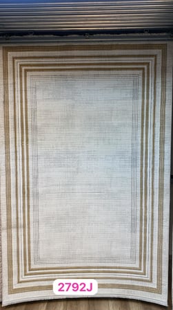 Artemis Halı Karizma 02792J Gold Krem Çerçeveli Çizgili Halı