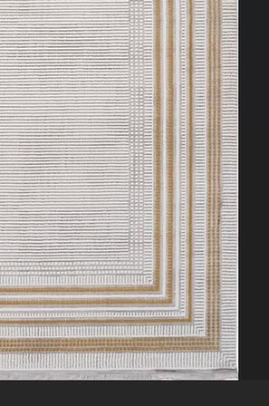 Artemis Halı Karizma 02792J Gold Krem Çerçeveli Çizgili Halı