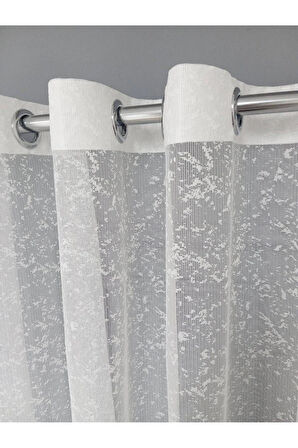 Karlı Rustik Kuşgözü Tül Perde